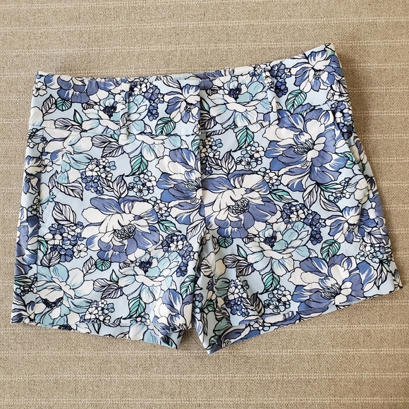 Ann Taylor Factory Pants - Ann Taylor Factory Signature Floral Shorts Blue 6